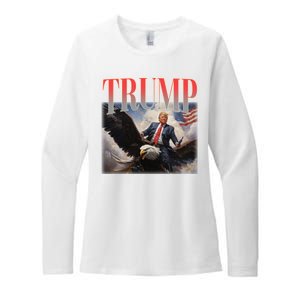 Donald Trump Eagle Usa Maga Womens CVC Long Sleeve Shirt