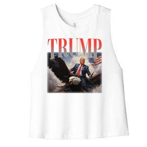 Donald Trump Eagle Usa Maga Women's Racerback Cropped Tank