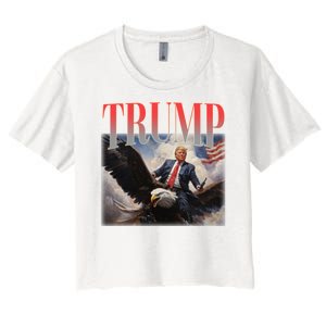 Donald Trump Eagle Usa Maga Women's Crop Top Tee