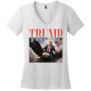 Donald Trump Eagle Usa Maga Women's V-Neck T-Shirt