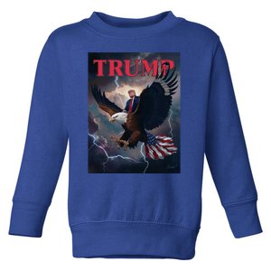 Donald Trump Eagle Usa President 2024 Take America Back Maga Funny Gift Toddler Sweatshirt