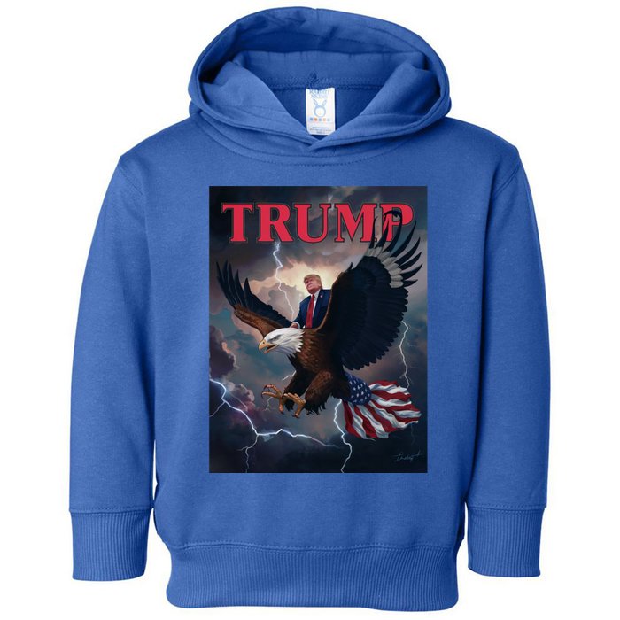 Donald Trump Eagle Usa President 2024 Take America Back Maga Funny Gift Toddler Hoodie