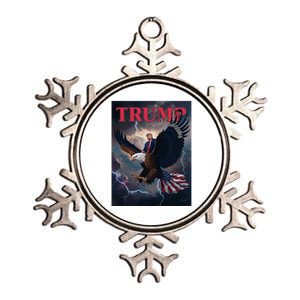 Donald Trump Eagle Usa President 2024 Take America Back Maga Funny Gift Metallic Star Ornament