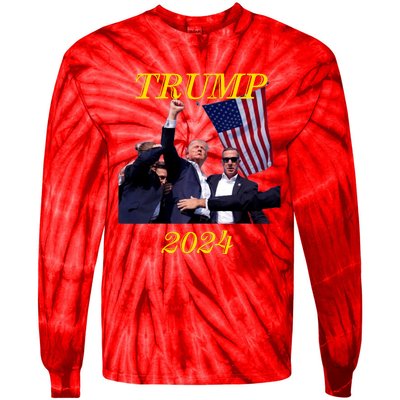 Donald Trump Election Rally 2024 Survived Assassination Shot Tie-Dye Long Sleeve Shirt