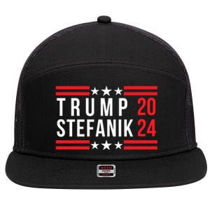 Donald Trump Elise Stefanik Election 2024 Trump Stefanik 2024 7 Panel Mesh Trucker Snapback Hat