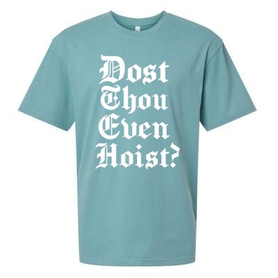 Dost Thou Even Hoist Bro Do You Even Lift Gym Workout Gift Sueded Cloud Jersey T-Shirt