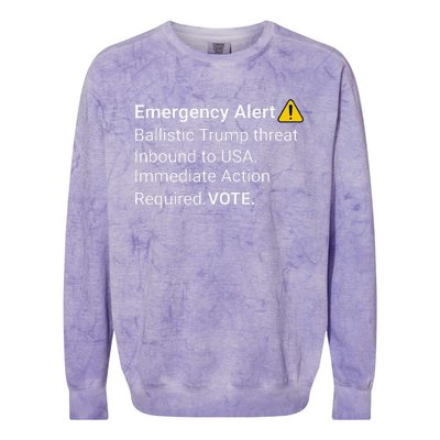 Dislike Trump Emergency Alert System Eas Alarm Voter 2024 Colorblast Crewneck Sweatshirt