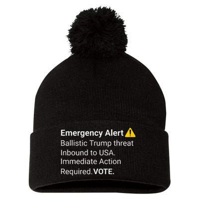 Dislike Trump Emergency Alert System Eas Alarm Voter 2024 Pom Pom 12in Knit Beanie