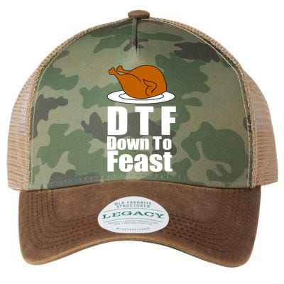 DTF Down To Feast Funny Thanksgiving Legacy Tie Dye Trucker Hat