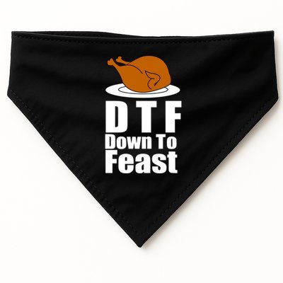 DTF Down To Feast Funny Thanksgiving USA-Made Doggie Bandana