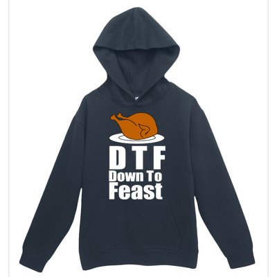 DTF Down To Feast Funny Thanksgiving Urban Pullover Hoodie