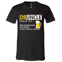 Druncle Tee For The Best Uncle Druncle Definition V-Neck T-Shirt