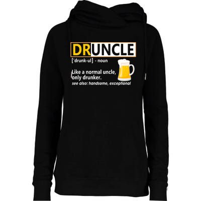 Druncle Tee For The Best Uncle Druncle Definition Womens Funnel Neck Pullover Hood