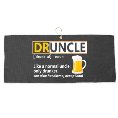Druncle Tee For The Best Uncle Druncle Definition Large Microfiber Waffle Golf Towel