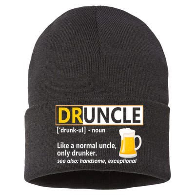 Druncle Tee For The Best Uncle Druncle Definition Sustainable Knit Beanie