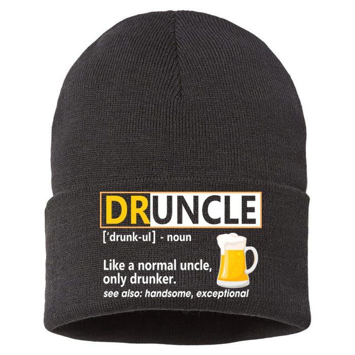 Druncle Tee For The Best Uncle Druncle Definition Sustainable Knit Beanie