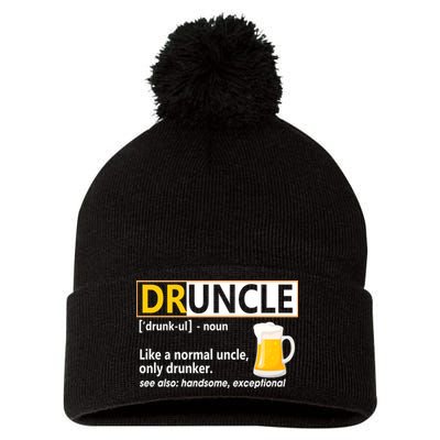 Druncle Tee For The Best Uncle Druncle Definition Pom Pom 12in Knit Beanie