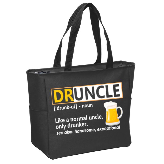Druncle Tee For The Best Uncle Druncle Definition Zip Tote Bag