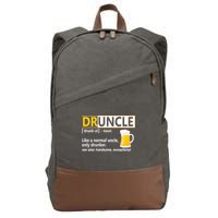 Druncle Tee For The Best Uncle Druncle Definition Cotton Canvas Backpack