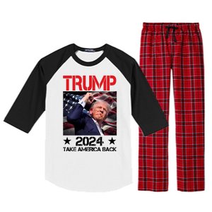 Donald Trump Fist Pump Take America Back 2024 Usa Raglan Sleeve Pajama Set