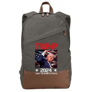 Donald Trump Fist Pump Take America Back 2024 Usa Cotton Canvas Backpack