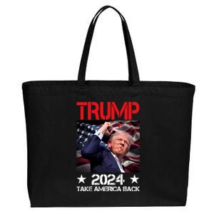 Donald Trump Fist Pump Take America Back 2024 Usa Cotton Canvas Jumbo Tote