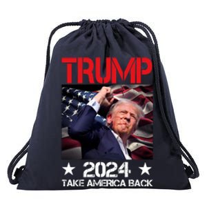 Donald Trump Fist Pump Take America Back 2024 Usa Drawstring Bag