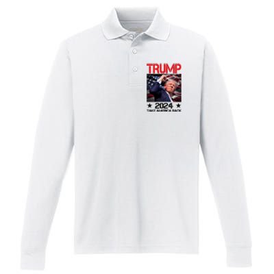 Donald Trump Fist Pump Take America Back 2024 Usa Performance Long Sleeve Polo