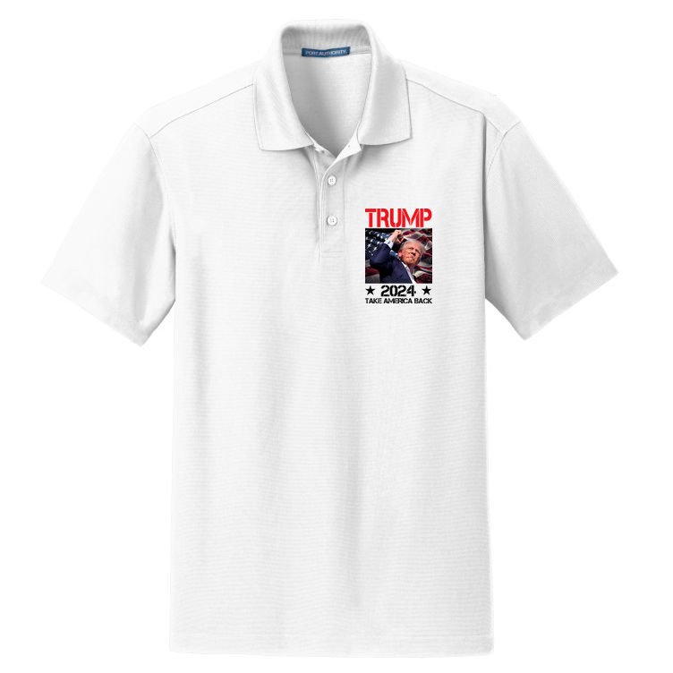 Donald Trump Fist Pump Take America Back 2024 Usa Dry Zone Grid Polo