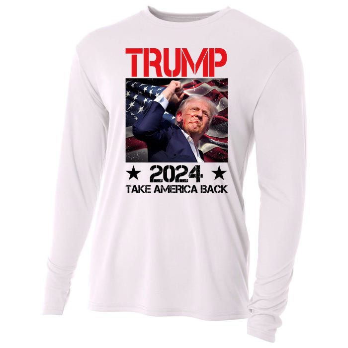 Donald Trump Fist Pump Take America Back 2024 Usa Cooling Performance Long Sleeve Crew