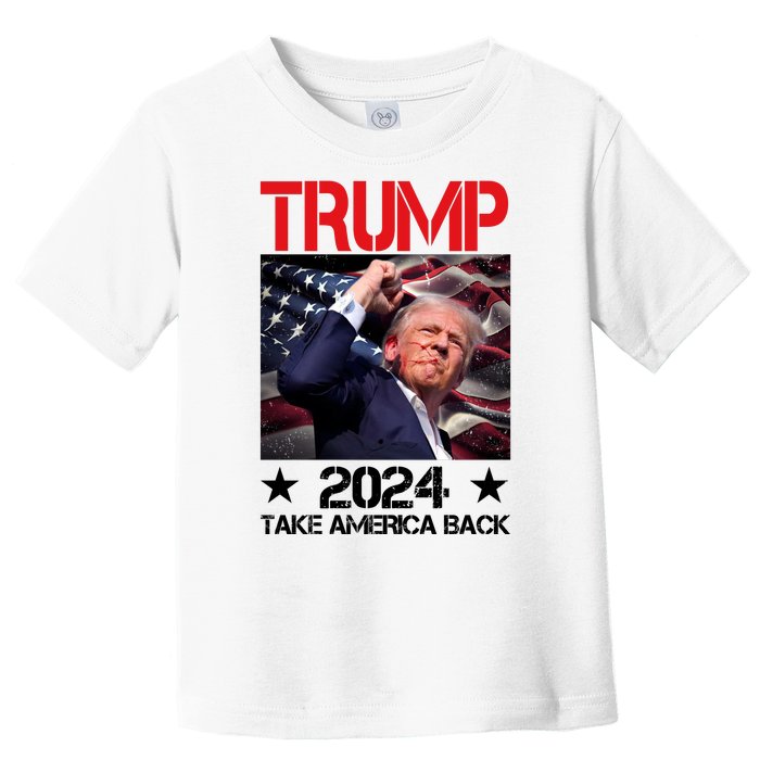 Donald Trump Fist Pump Take America Back 2024 Usa Toddler T-Shirt