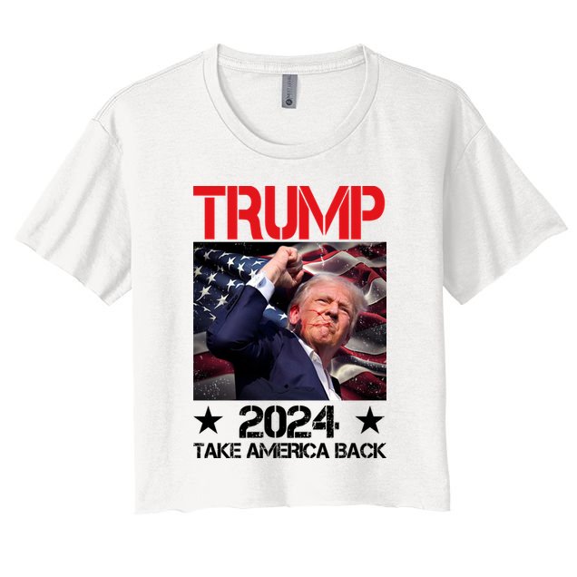 Donald Trump Fist Pump Take America Back 2024 Usa Crop Top