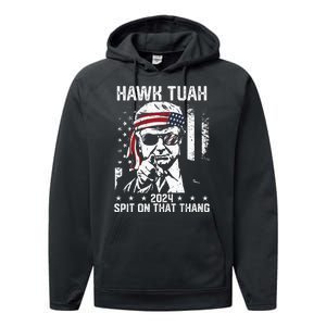 Donal Trump Funny Hawk Tush Spit On That Thang Performance Fleece Hoodie