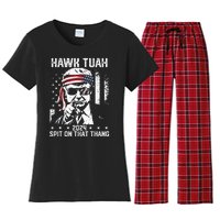 Donal Trump Funny Hawk Tush Spit On That Thang Women's Flannel Pajama Set