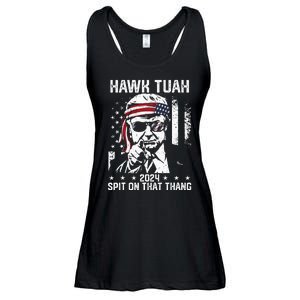 Donal Trump Funny Hawk Tush Spit On That Thang Ladies Essential Flowy Tank