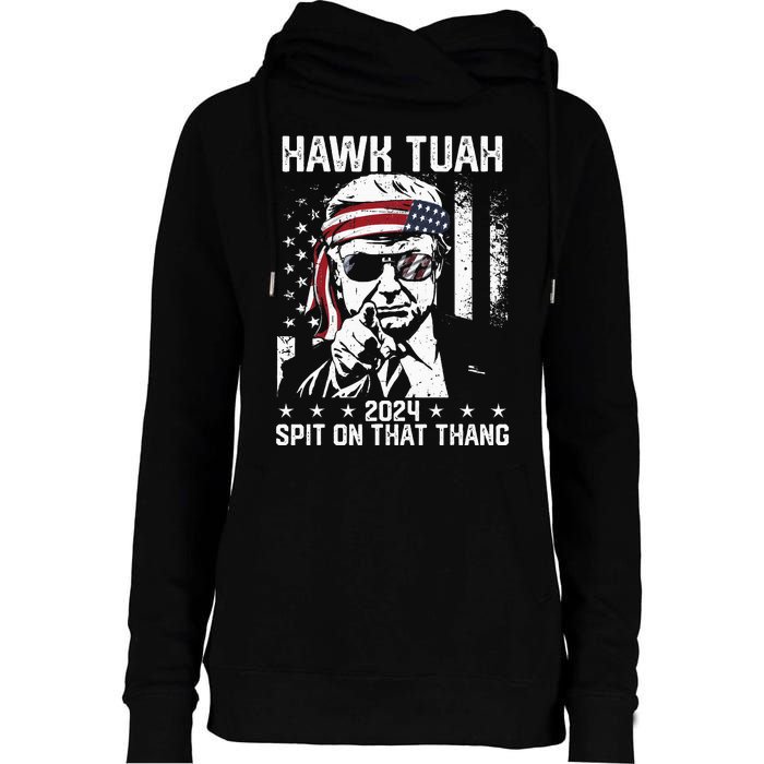 Donal Trump Funny Hawk Tush Spit On That Thang Womens Funnel Neck Pullover Hood