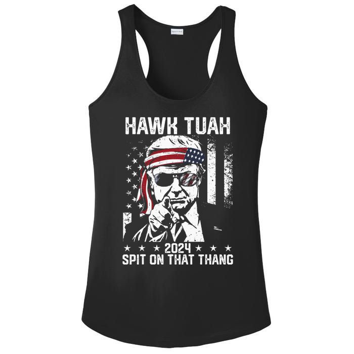 Donal Trump Funny Hawk Tush Spit On That Thang Ladies PosiCharge Competitor Racerback Tank