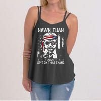 Donal Trump Funny Hawk Tush Spit On That Thang Women's Strappy Tank