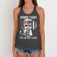 Donal Trump Funny Hawk Tush Spit On That Thang Women's Knotted Racerback Tank