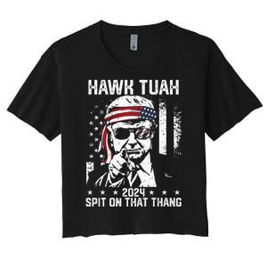 Donal Trump Funny Hawk Tush Spit On That Thang Women's Crop Top Tee