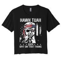 Donal Trump Funny Hawk Tush Spit On That Thang Women's Crop Top Tee