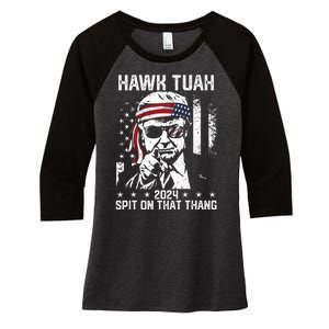 Donal Trump Funny Hawk Tush Spit On That Thang Women's Tri-Blend 3/4-Sleeve Raglan Shirt