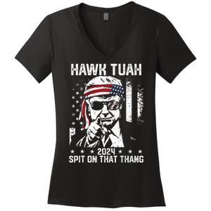 Donal Trump Funny Hawk Tush Spit On That Thang Women's V-Neck T-Shirt