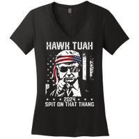 Donal Trump Funny Hawk Tush Spit On That Thang Women's V-Neck T-Shirt