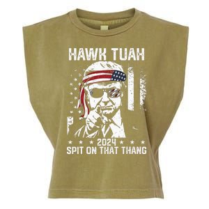 Donal Trump Funny Hawk Tush Spit On That Thang Garment-Dyed Women's Muscle Tee