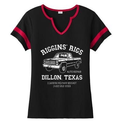 Dillon Texas Football Fan Auto Repair Riggins Rigs Ladies Halftime Notch Neck Tee