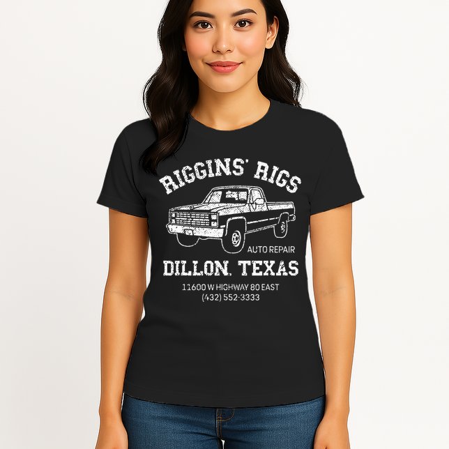 Dillon Texas Football Fan Auto Repair Riggins Rigs Womens T-Shirt
