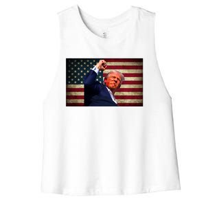 Donald Trump Field Attempt Fight For Freedom Meaningful Gift Women's Racerback Cropped Tank