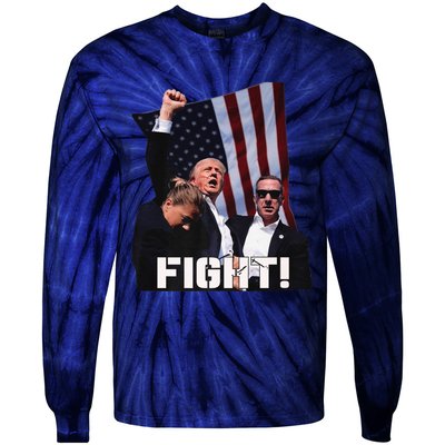 Donald Trump Fight Fighting Fighters Supporters Americans Tie-Dye Long Sleeve Shirt