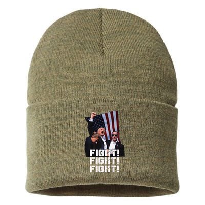 Donald Trump Fight Fighting Fighters Supporters Americans Sustainable Knit Beanie